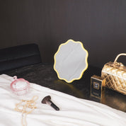 Mirror - Make -up mirror weaving round - metal - neon yellow - 25x1x25cm