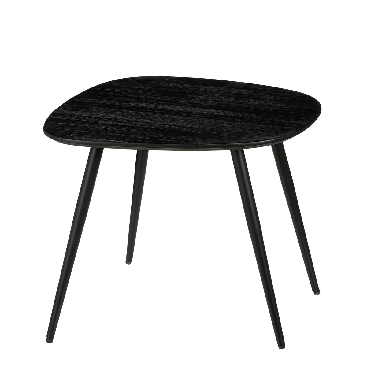 Jailey Side Table - Set of 3 - L62 x W52 x H34 cm - Recycled Wood - Black