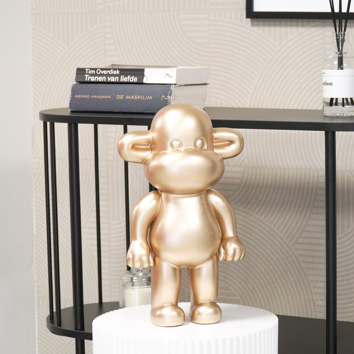 Ornament - monkey - gold - 33x21x50cm