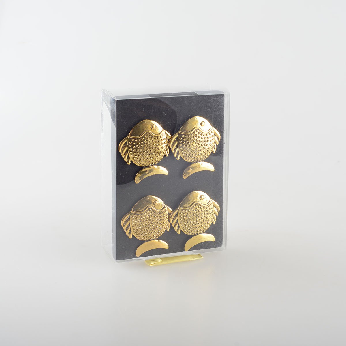 Set of 4 round gold-plated napkin rings 