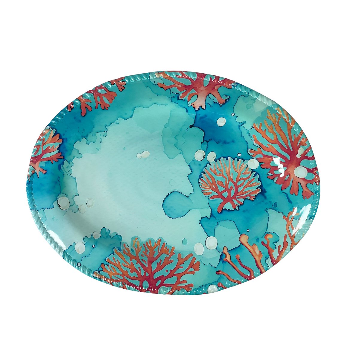 Ovaal mélamine corail 43.5x21x2.5cm