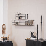 Wall shelves - Black - Metal - Set of 2