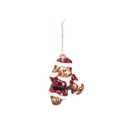 Christmas pendant - Santa Claus Bear - Glass - 9.5x6x10.5cm