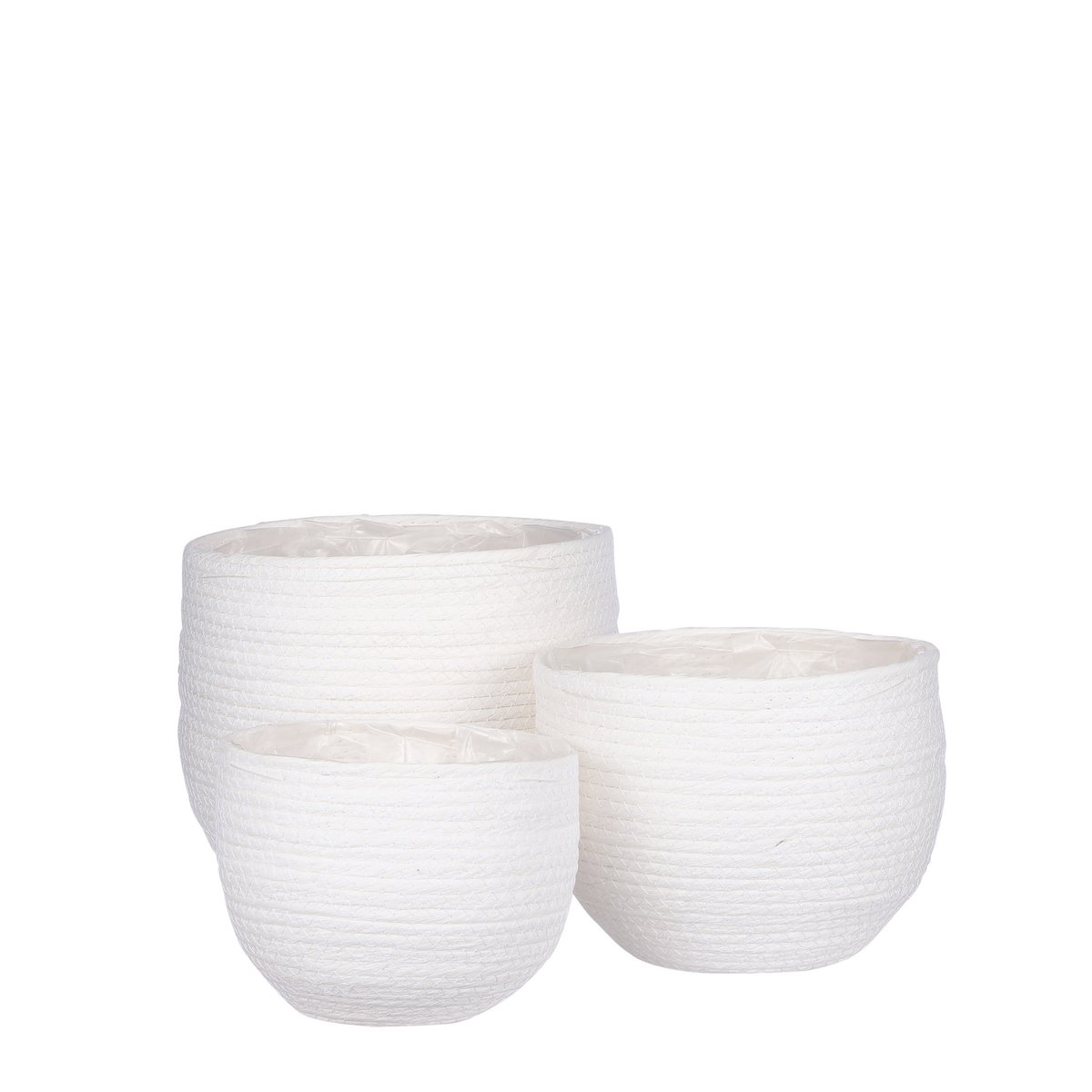 Jorck Plant Basket - Set of 3 - H24 x Ø26 cm - Off White