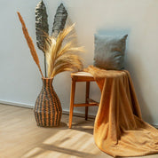 Woven Boho Vase DAYANA black 