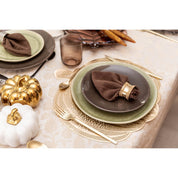 Set of 2 white and gold decorative pumpkins