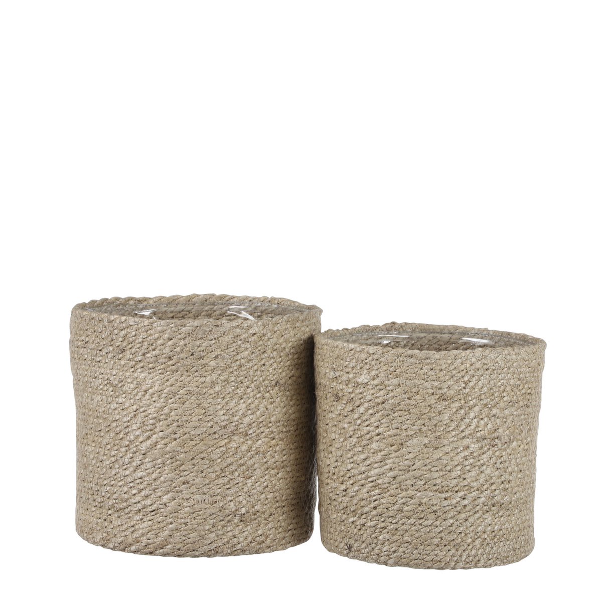 Atlantic Plant Basket - Set of 2 - H20 x Ø20 cm - Jute - Cream