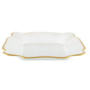 Vierkant presentatie bord gouden randen 25x25x2cm
