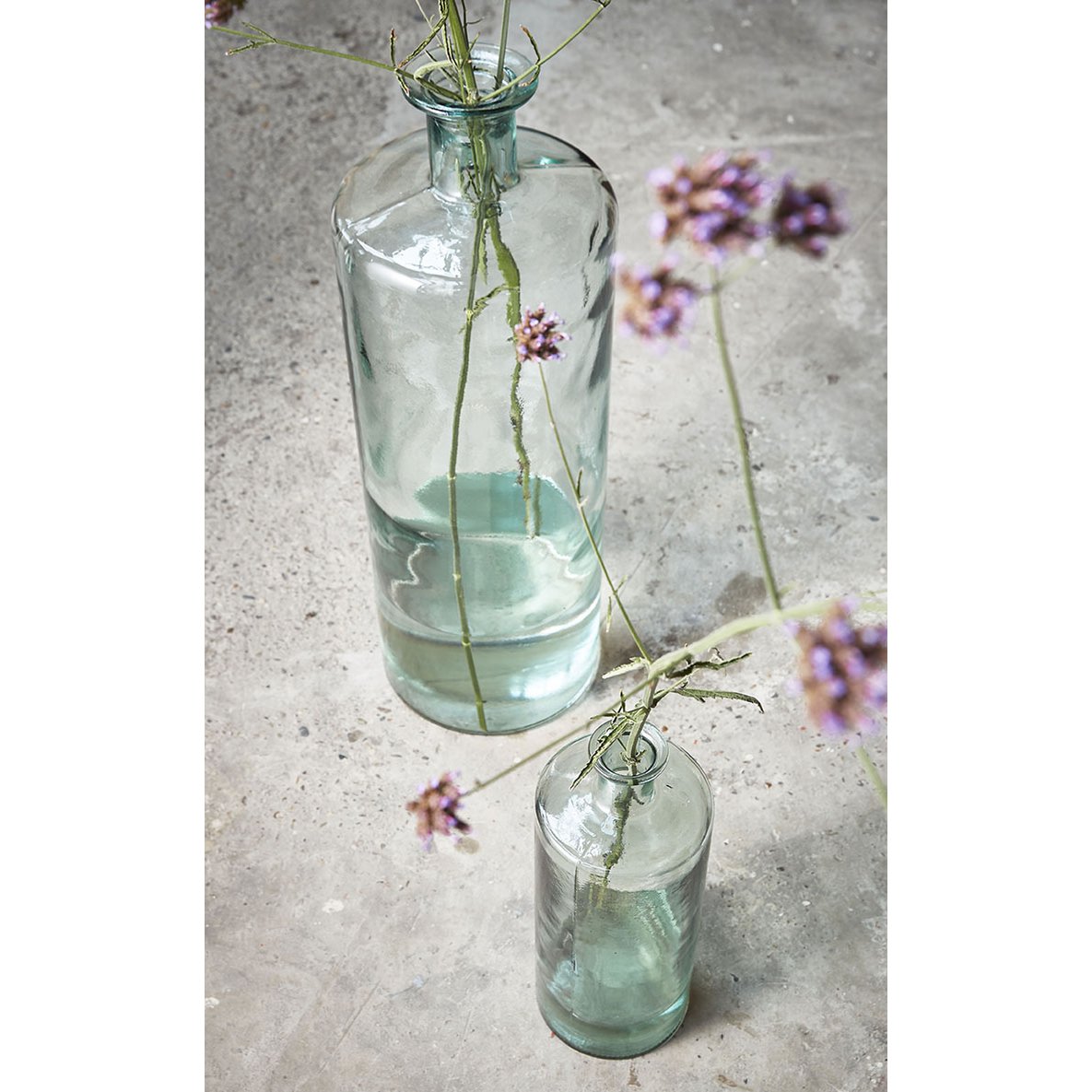 Guan bottle vase - H40 x Ø15 cm - Recycled glass - Transparent