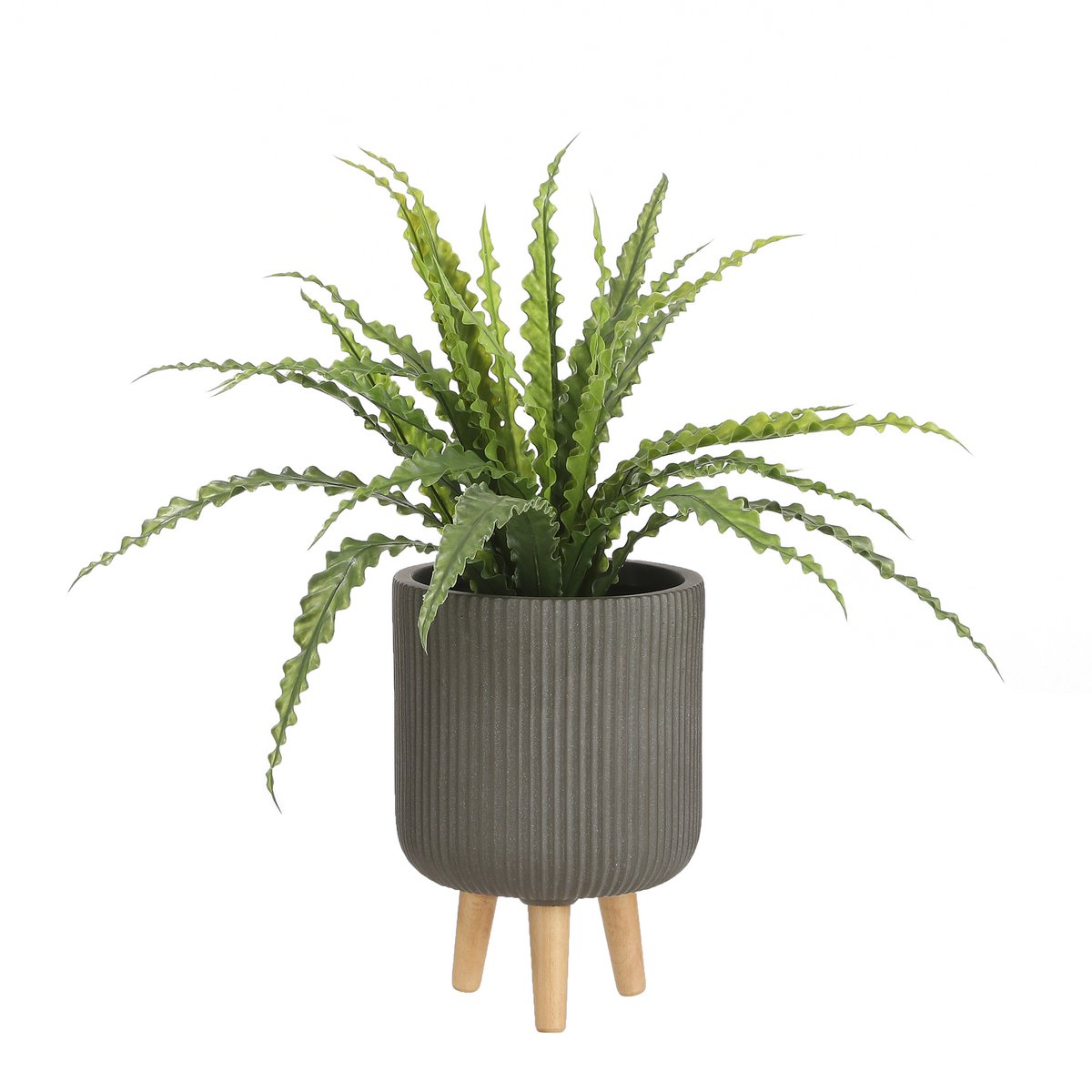 Asplenium Artificial Plant in Flower Pot Stan - H54 x Ø66 cm - Green