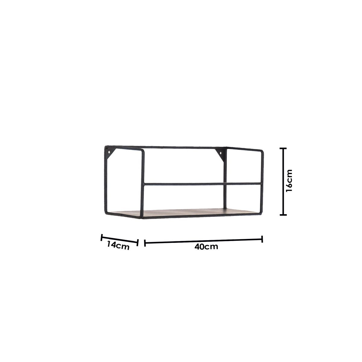 Wall shelves - Black - Metal - Set of 2