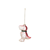 Christmas pendant - Dino - Glass - Pink - 4.5x9.5x12.5cm