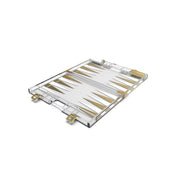 Backgammon -spel in wit en gouden acryl