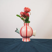 Vase - Fish -Dolomite -Pink/Mint/Red -21.5x13x17cm