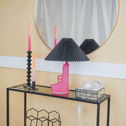 Pleated Lampshade - Polyester - Black - 8x35x21cm