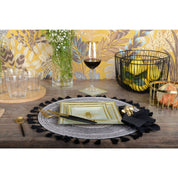 Zwarte placemat franjes -