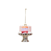 Christmas pendant - Cake - Glass - Pink - 9x11cm