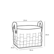 Storage basket - Set of 3 - L40 x W30 x H30 cm - Cork/Felt - Black