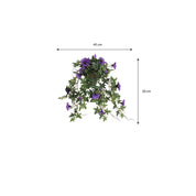 Artificial Petunia Hanging Plant in Stan Flower Pot - L25 x W45 x H50 cm - Dark Purple