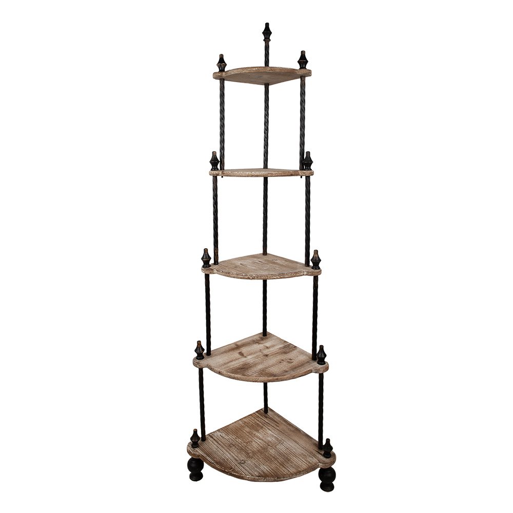 Rek Bruin, Hout en Metaal 45x45x184 cm