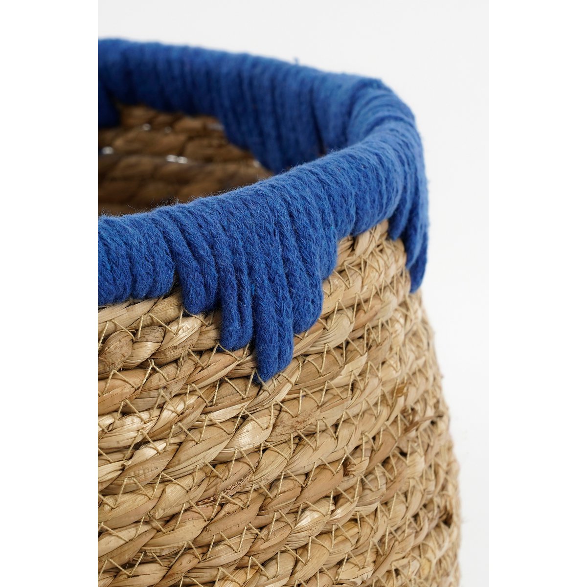 Jorck Plant Basket - Set of 3 - H24 x Ø26 cm - Seagrass - Blue, Brown