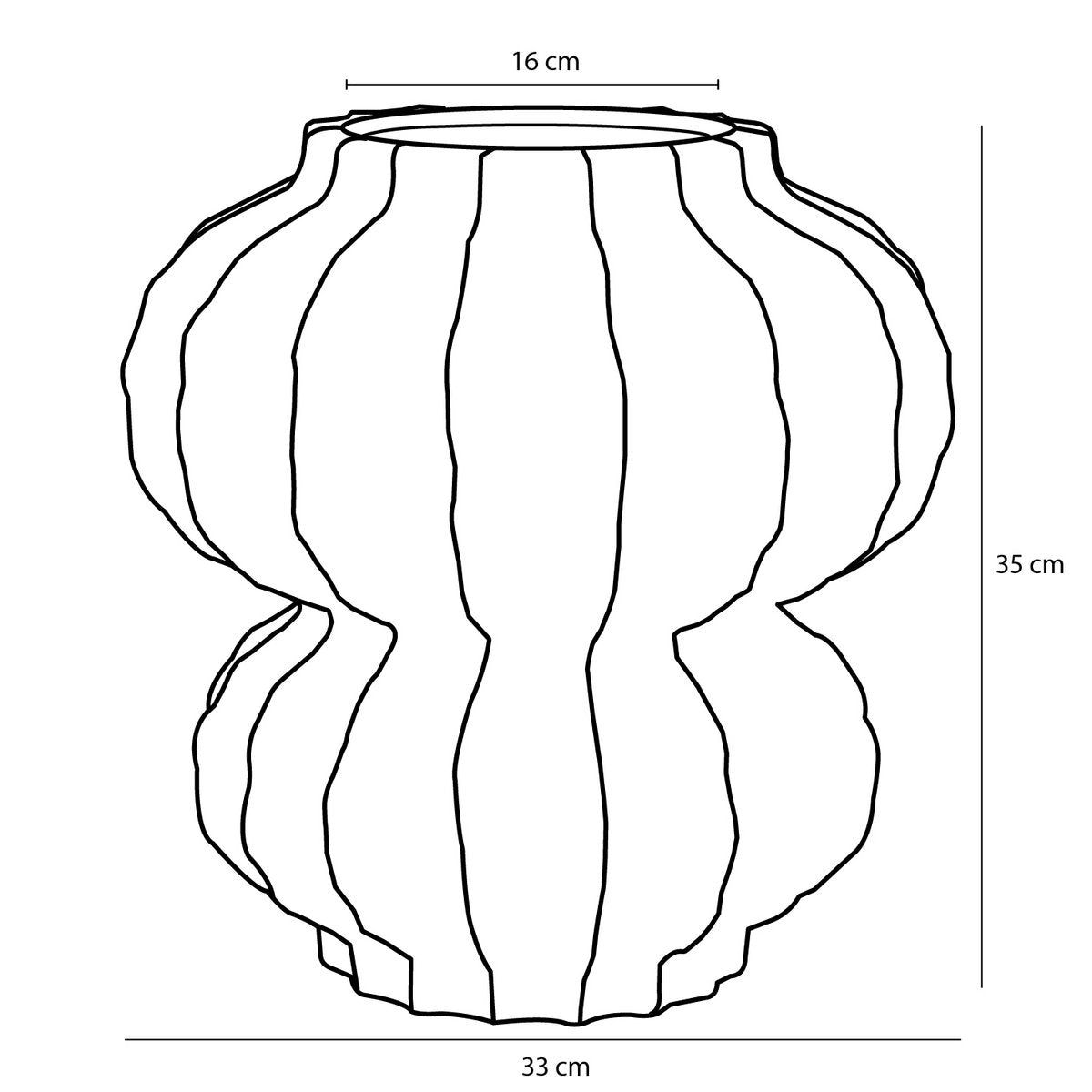 Altea Vase - H35 x Ø33 cm - Gold