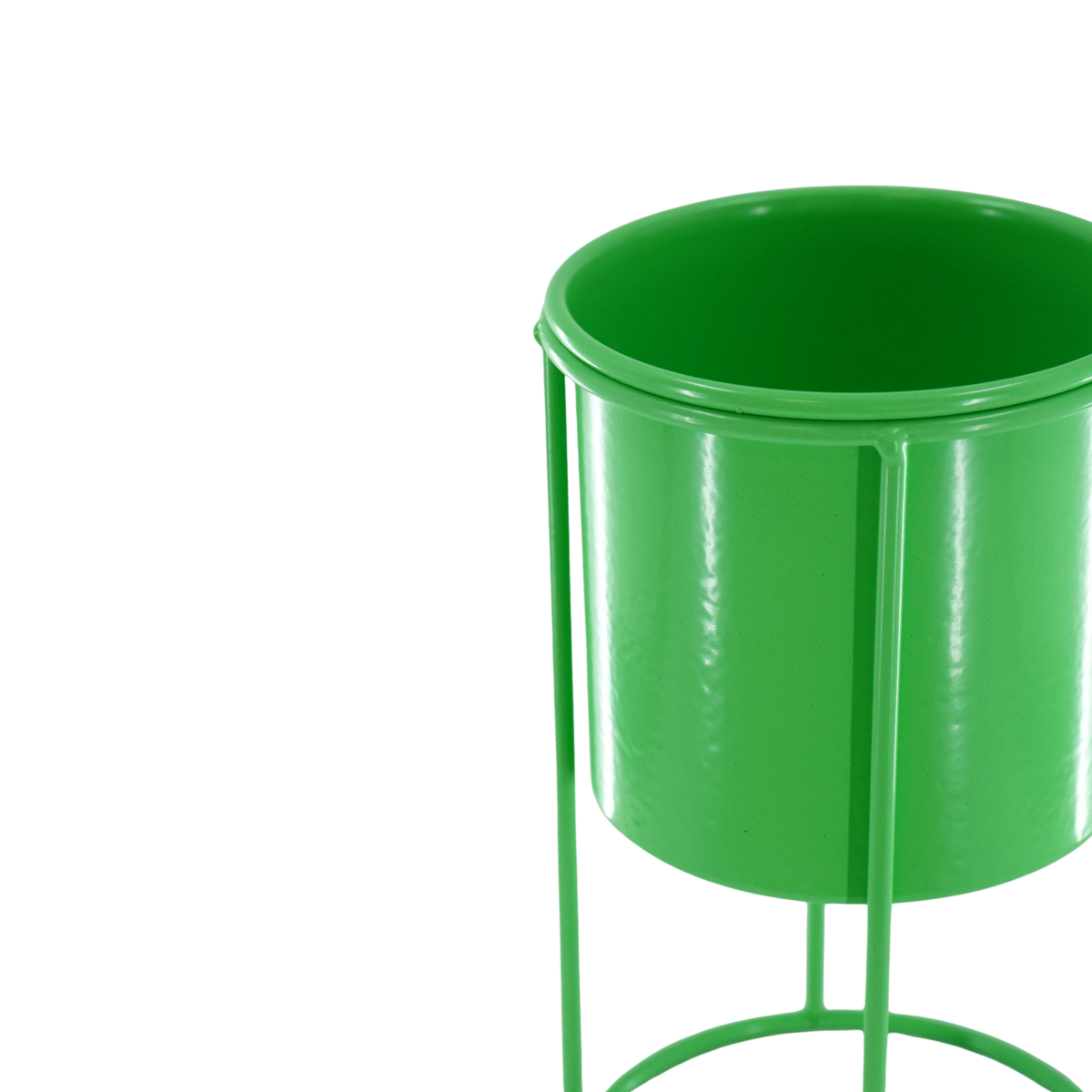 Plantenhouder - Metaal - Groen - 11x11x19cm