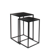 Goa Side table - Set of 2 - L35 x W35 x H55 cm - Metal - Black
