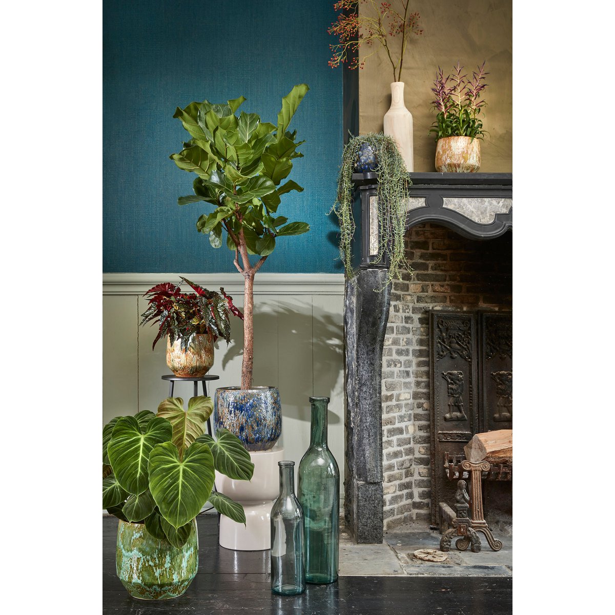 Rioja Bottle Vase - H50 x Ø15 cm - Recycled Glass - Green