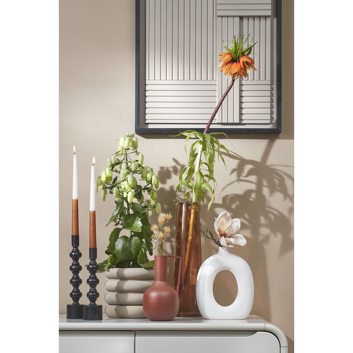 Xandra vase - H38 x Ø10 cm - Glass - Brown