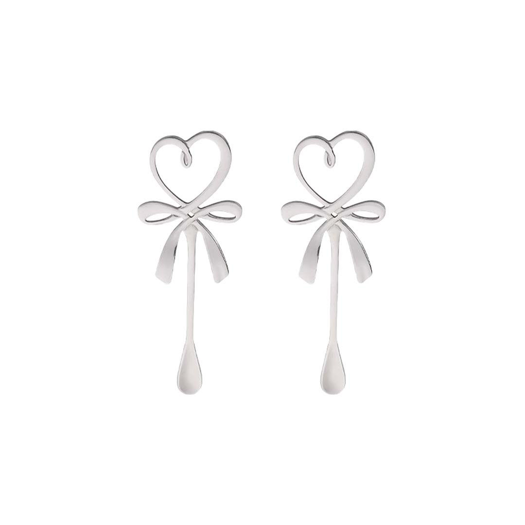 Silver lepel - hart  - set van 2