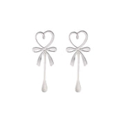 Silver lepel - hart  - set van 2