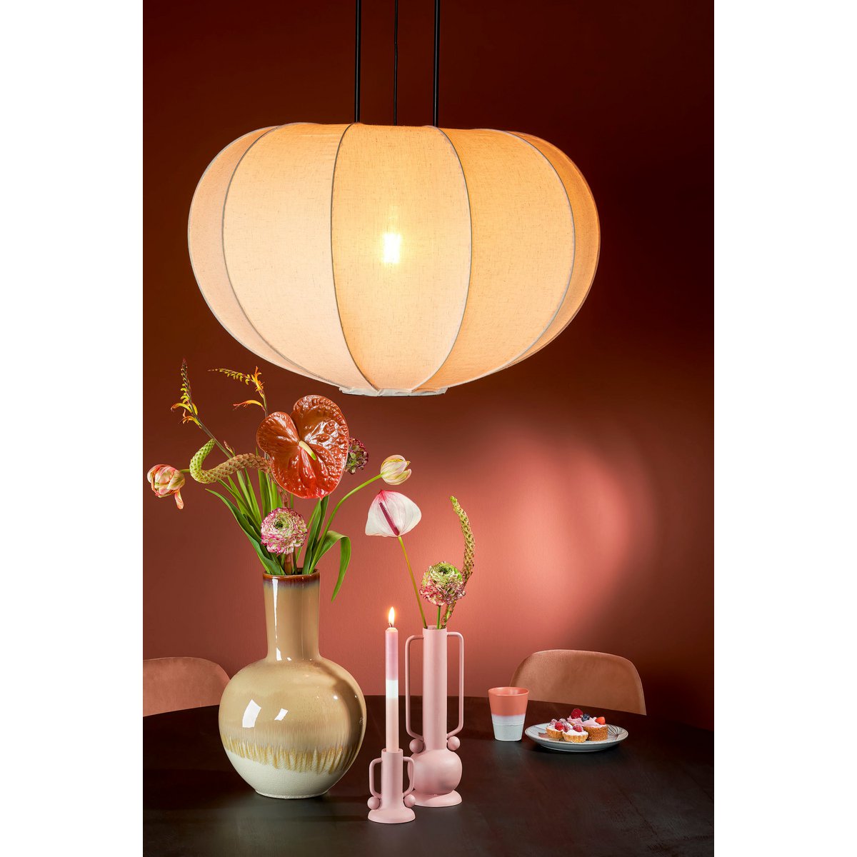 PEGO Hanging lamp - H94 x Ø83 cm - Linen - Off -White