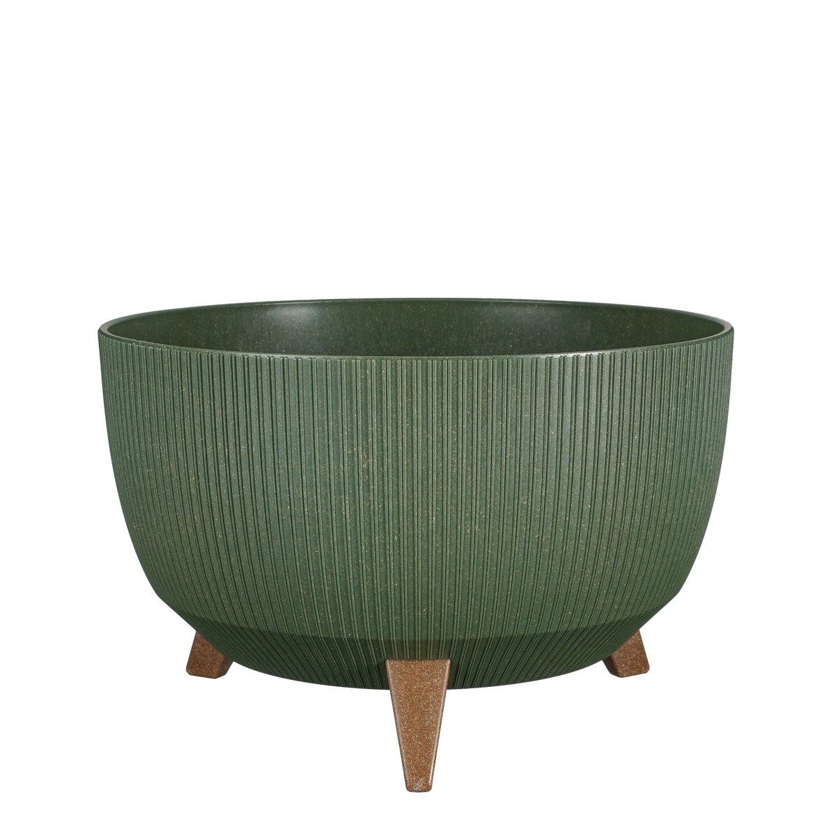 Doppio Flowerpot on Legs - H21 x Ø40 cm - Polypropylene - FSC Mix - Green