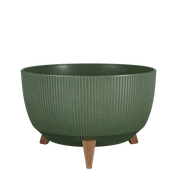 Doppio Flowerpot on Legs - H21 x Ø40 cm - Polypropylene - FSC Mix - Green