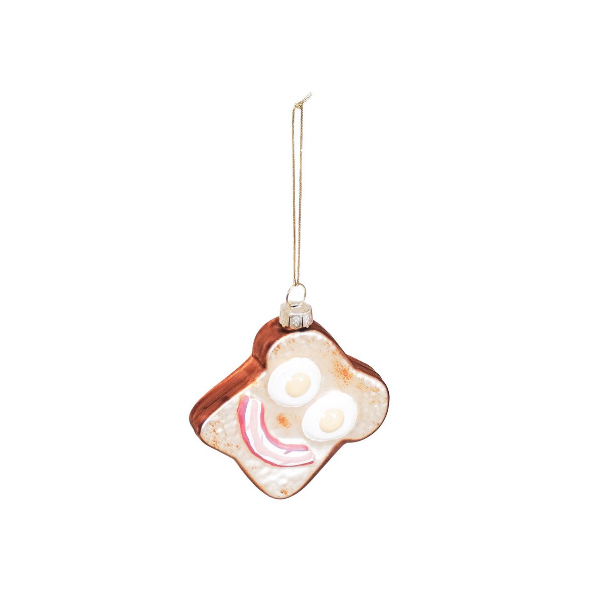 Christmas pendant - Egg sandwich - Glass - 6.5x6.5x2.5cm