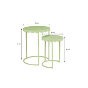 Lara Side table - Set of 2 - H51 x Ø40 cm - Metal - MintGroen