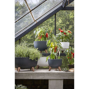 Doppio Flowerpot on Legs - H21 x Ø40 cm - Polypropylene - FSC Mix - Off White