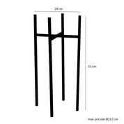 Support pour plantes Ascot - L 24 x l 24 x H 55 cm - Métal - Noir