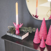Candle holder - Reindeer - Ceramic - Neon Pink - 11x6x11cm