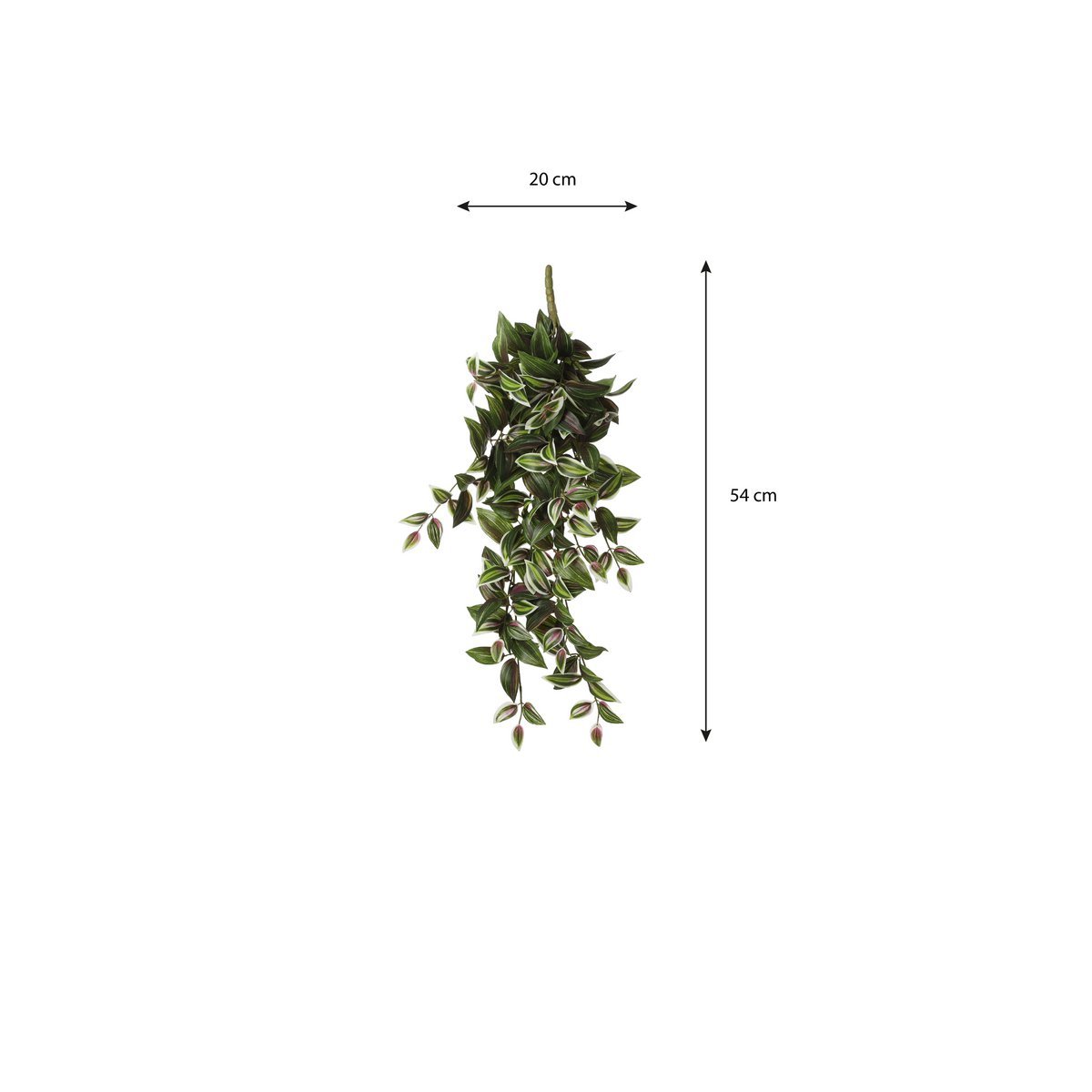 Tradescantia artificielle suspendue - L15 x l20 x H54 cm - Vert
