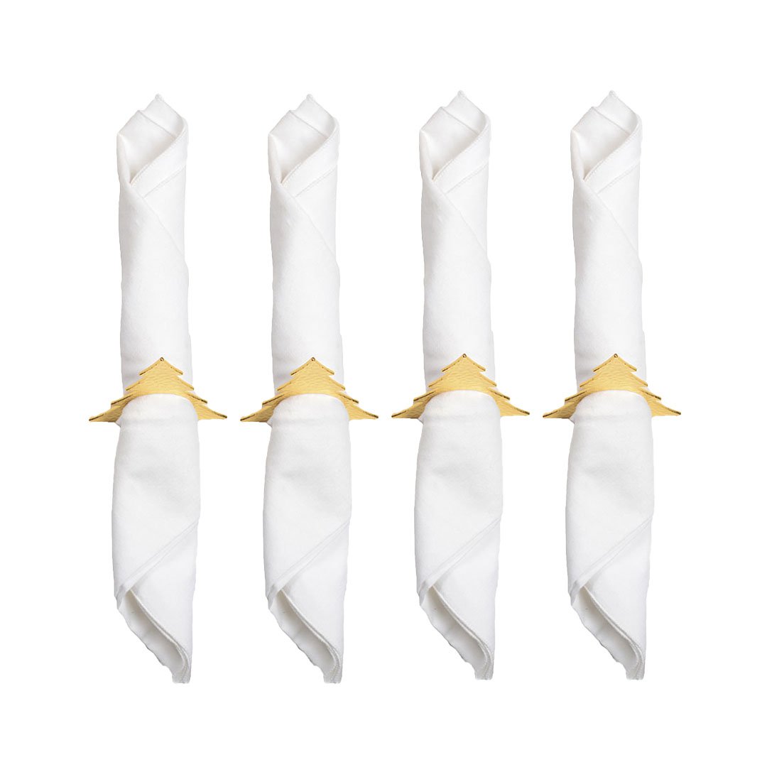 Set van 4 rondes van gouden sparrendoeken