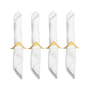 Set van 4 rondes van gouden sparrendoeken