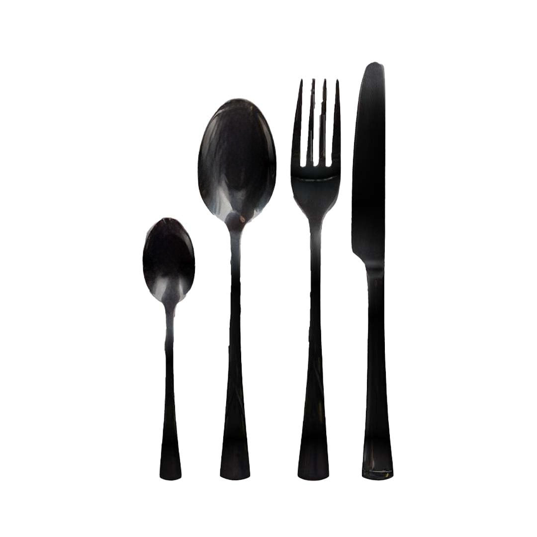 Set of 24 Black Cutlery st 