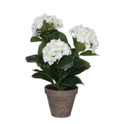 Kunsthortensia in bloempot Stan - H40 x Ø35 cm - Wit
