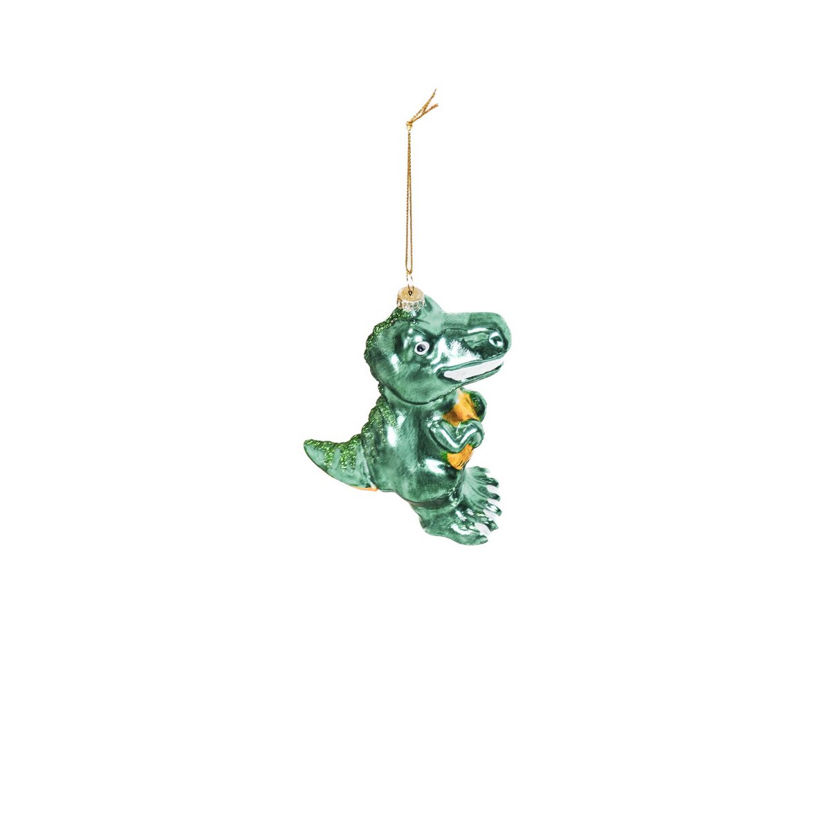 Christmas pendant - Dino - Glass - Green - 4.5x9.5x12.5cm