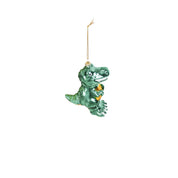 Christmas pendant - Dino - Glass - Green - 4.5x9.5x12.5cm