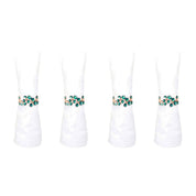 Set van 4 rondes gouden handdoeken met groene diamanten