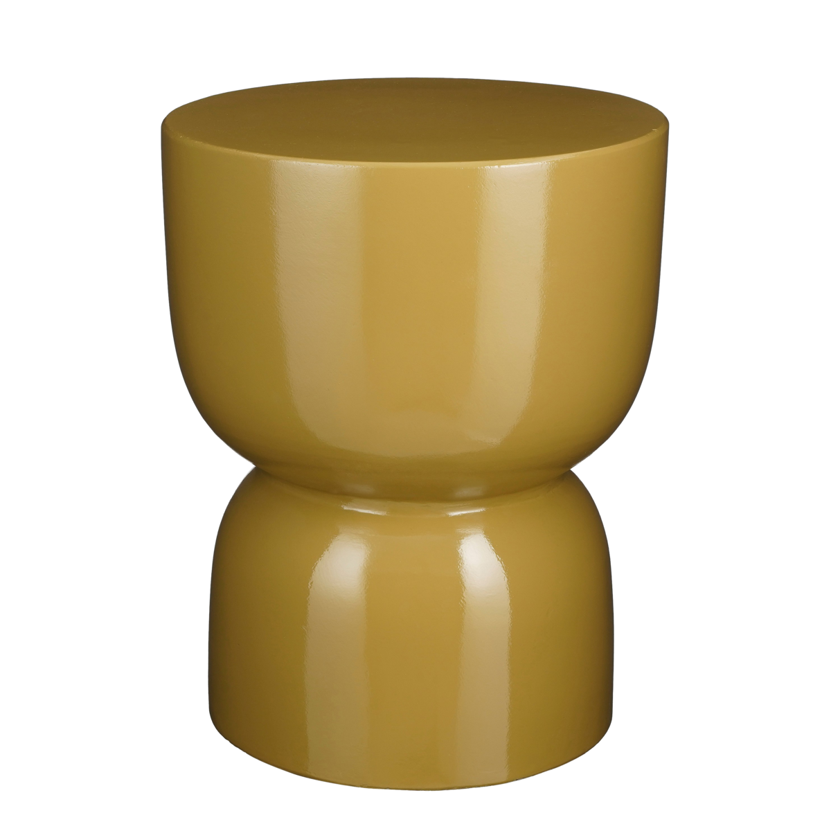 Stage Side Table - H45 x Ø35 cm - Cement - Yellow