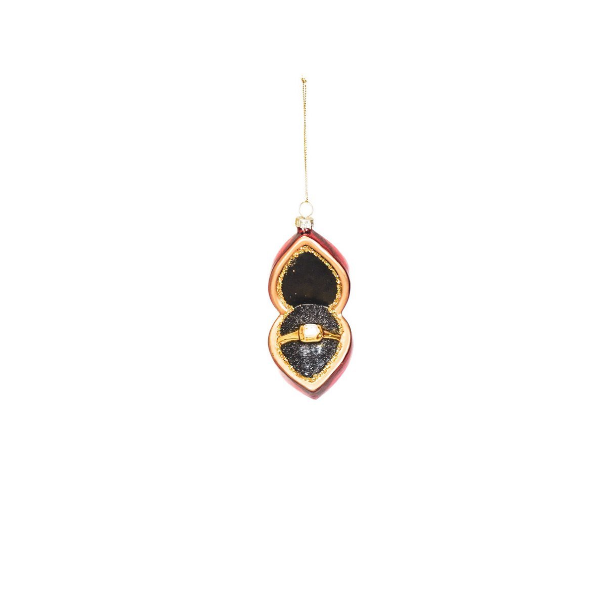 Ornament Kersthanger - Marry me - Glas - 5,5x10x6cm